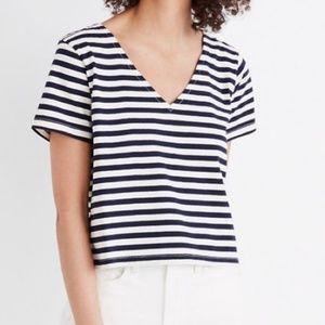 MADEWELL Setlist Boxy Top in Marton Stripe Tee